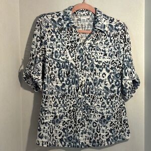 Cathy Daniels Women's Black and White Button Down Shirt